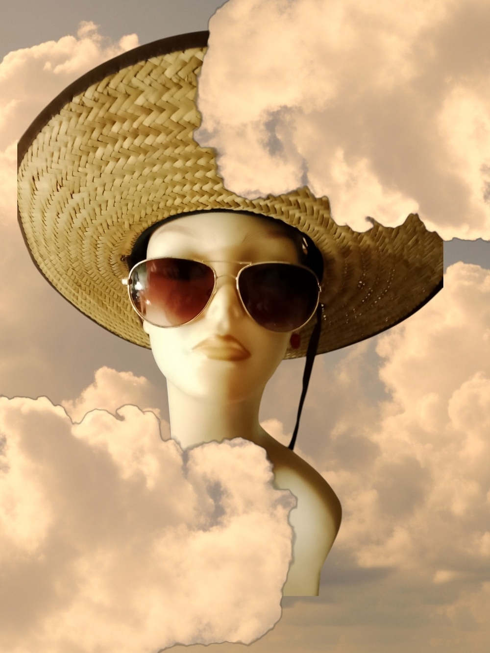 Oscar de la Renta Brown Gradient Aviator Sunglasses